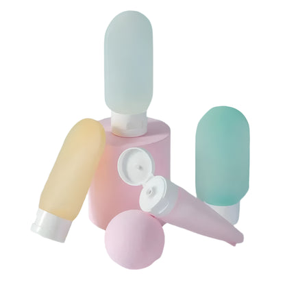 4Pcs/Set Refillable Bottle 60Ml Soft Silicone Lotion Container Squeeze Tube Empty Bottle Portable Travel Shampoo Bottle