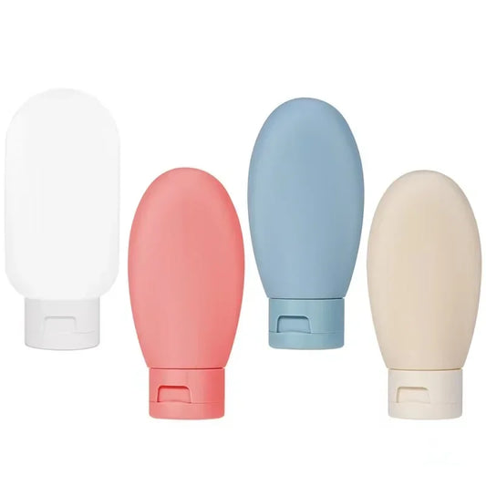 4Pcs/Set Refillable Bottle 60Ml Soft Silicone Lotion Container Squeeze Tube Empty Bottle Portable Travel Shampoo Bottle