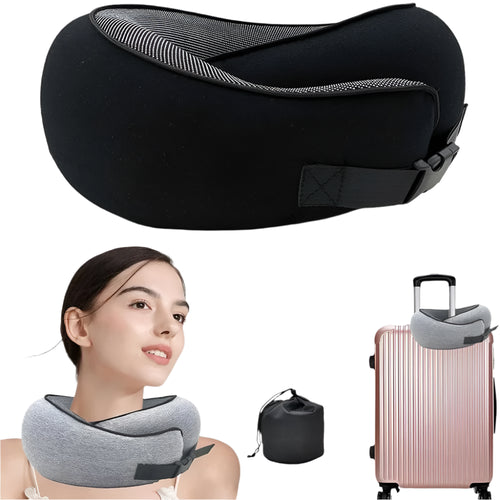 Oreiller de Voyage Mémoire de Forme – Soutien Parfait pour Avion, Voiture & Bureau