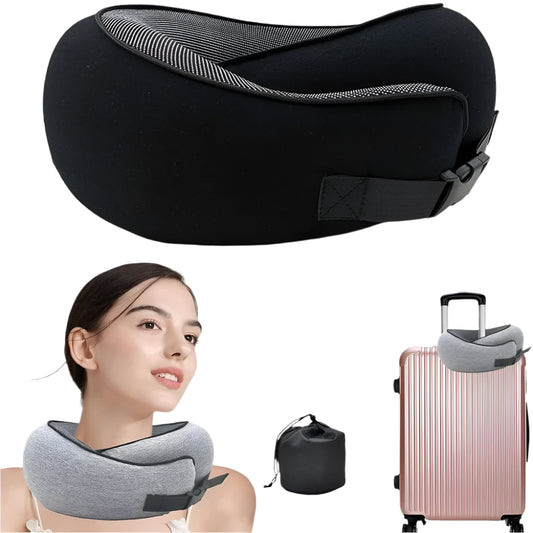 Oreiller de Voyage Mémoire de Forme – Soutien Parfait pour Avion, Voiture & Bureau
