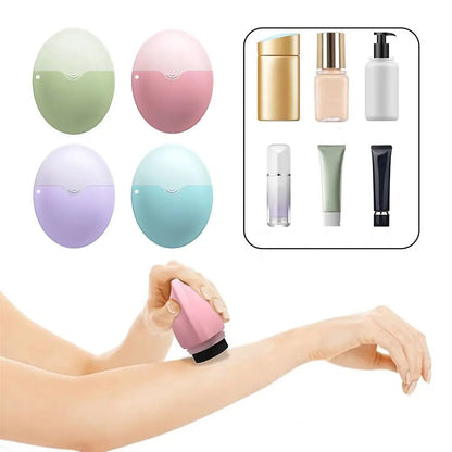 Silicone Suncream Roller Applicator Refillable Oval Isolation Lotion Cream Bottles Stitching Color Cosmetics Tool Travel