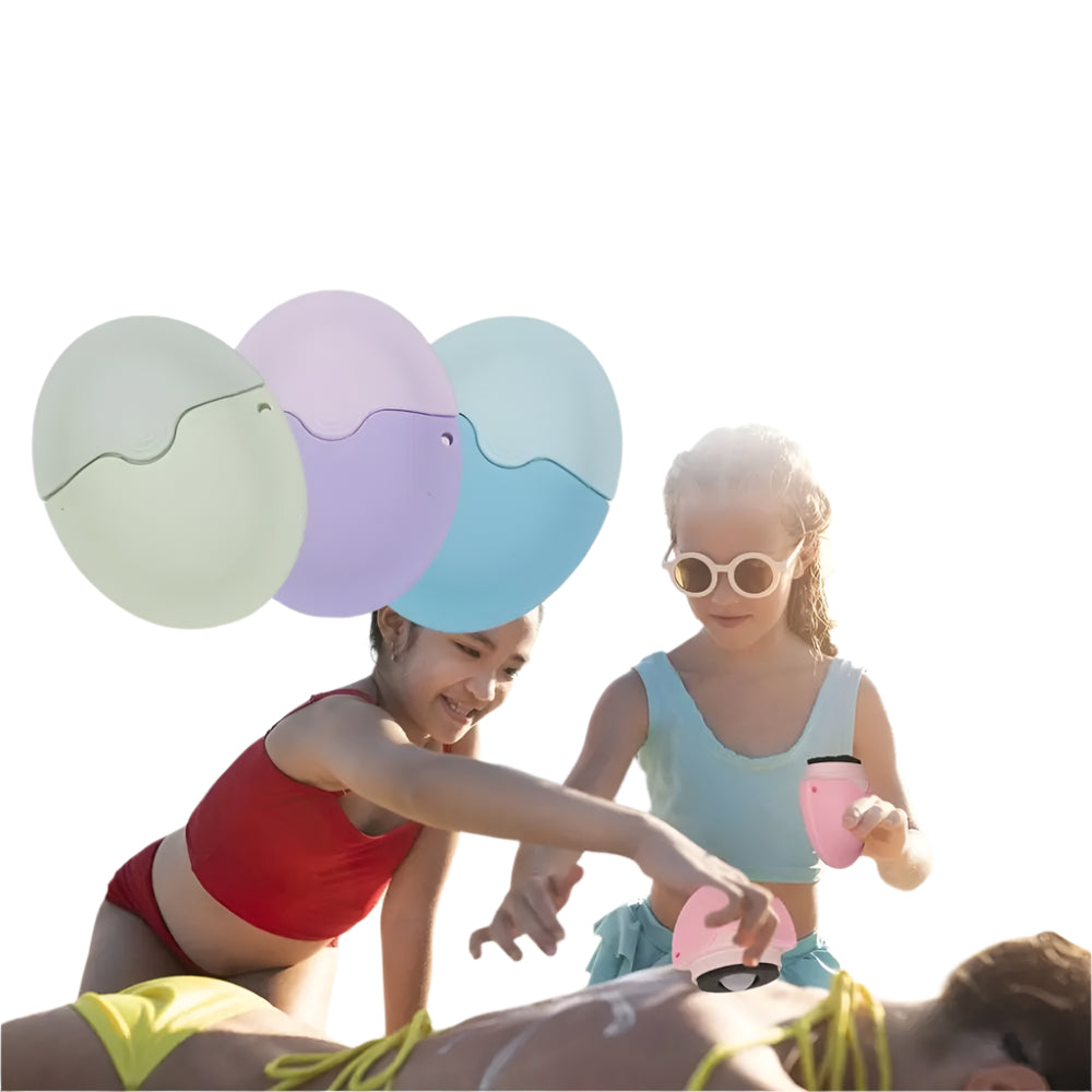 Silicone Suncream Roller Applicator Refillable Oval Isolation Lotion Cream Bottles Stitching Color Cosmetics Tool Travel