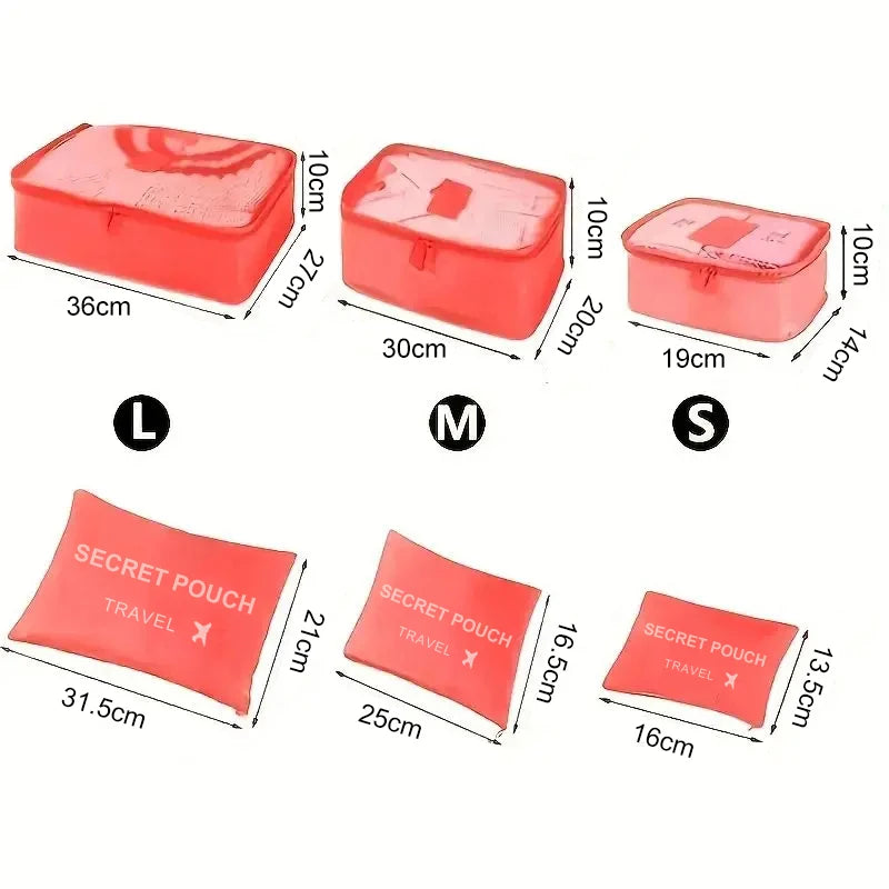 Set de 6 Sacs de Rangement – Valise Organisée, Voyage Allégé