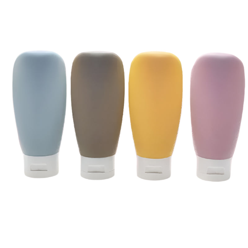 4Pcs/Set Refillable Bottle 60Ml Soft Silicone Lotion Container Squeeze Tube Empty Bottle Portable Travel Shampoo Bottle