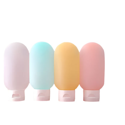 4Pcs/Set Refillable Bottle 60Ml Soft Silicone Lotion Container Squeeze Tube Empty Bottle Portable Travel Shampoo Bottle