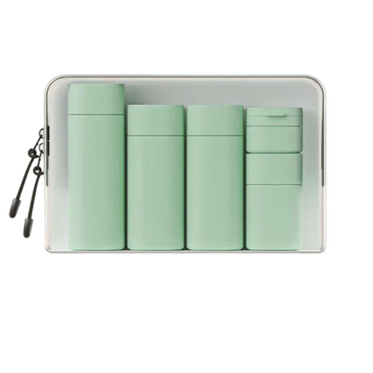 Set de 5 flacons voyage – Doux au toucher, colorés, pratiques.