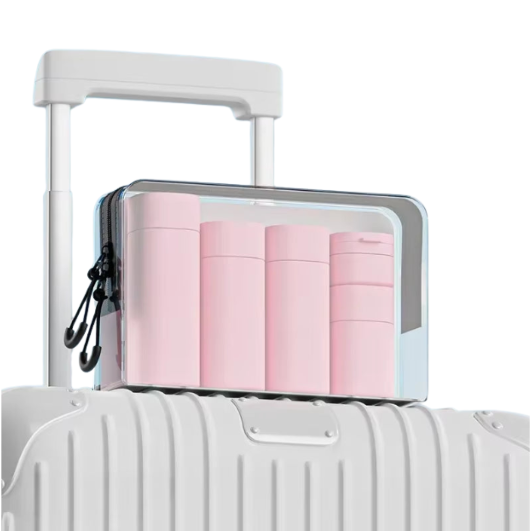 Set de 5 flacons voyage – Doux au toucher, colorés, pratiques.