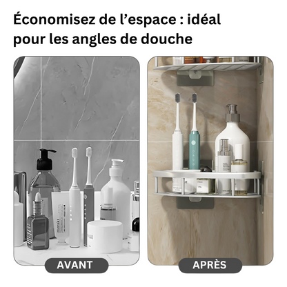 Showertop L'Étagère de Douche d'Angle sans Perçage en Aluminium